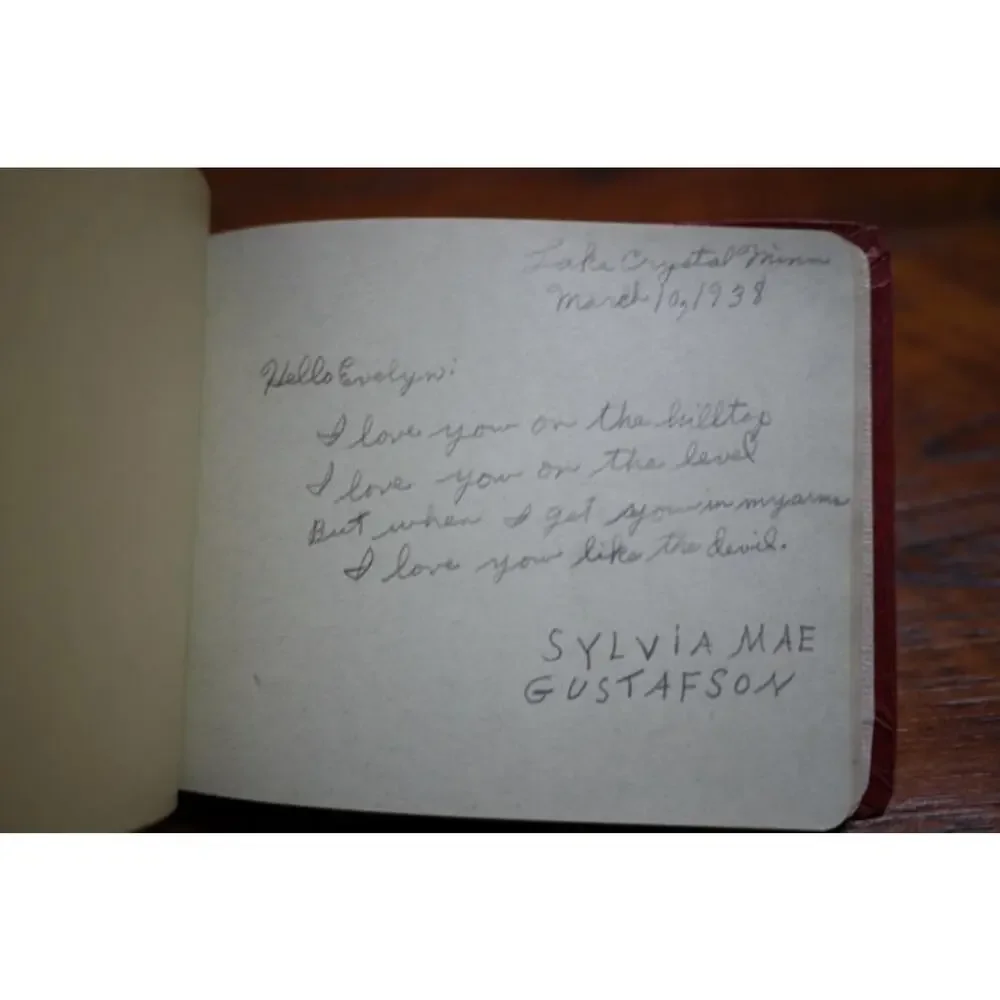 Vintage Antique 1937-39 School Lake Crystal Minnesota Class Autographs Scrapbook